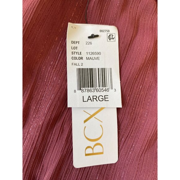 BCX Women’s Juniors Metallic Tiered Mini Dress Mauve Size L NWT - Picture 4 of 4